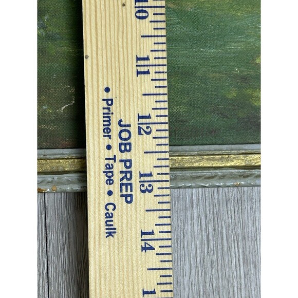 Original Folk Primitive Painting European Girl In Garden Framed & Signed 1958 - Picture 8 of 9